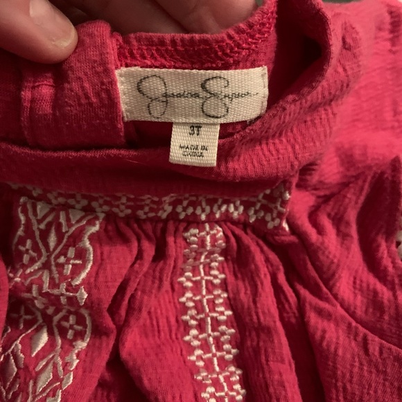 Pink Embroidery Detail little girls Top & Shorts - Picture 3 of 7